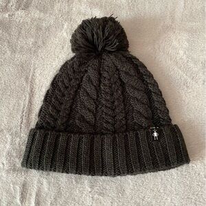 Smartwool wool blend cable knit pom pom beanie